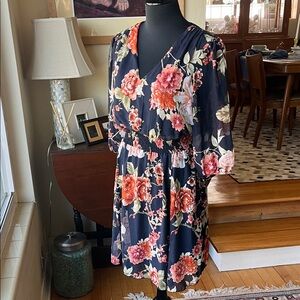 Kate and Lily petite floral sheer polyester dress, 12P